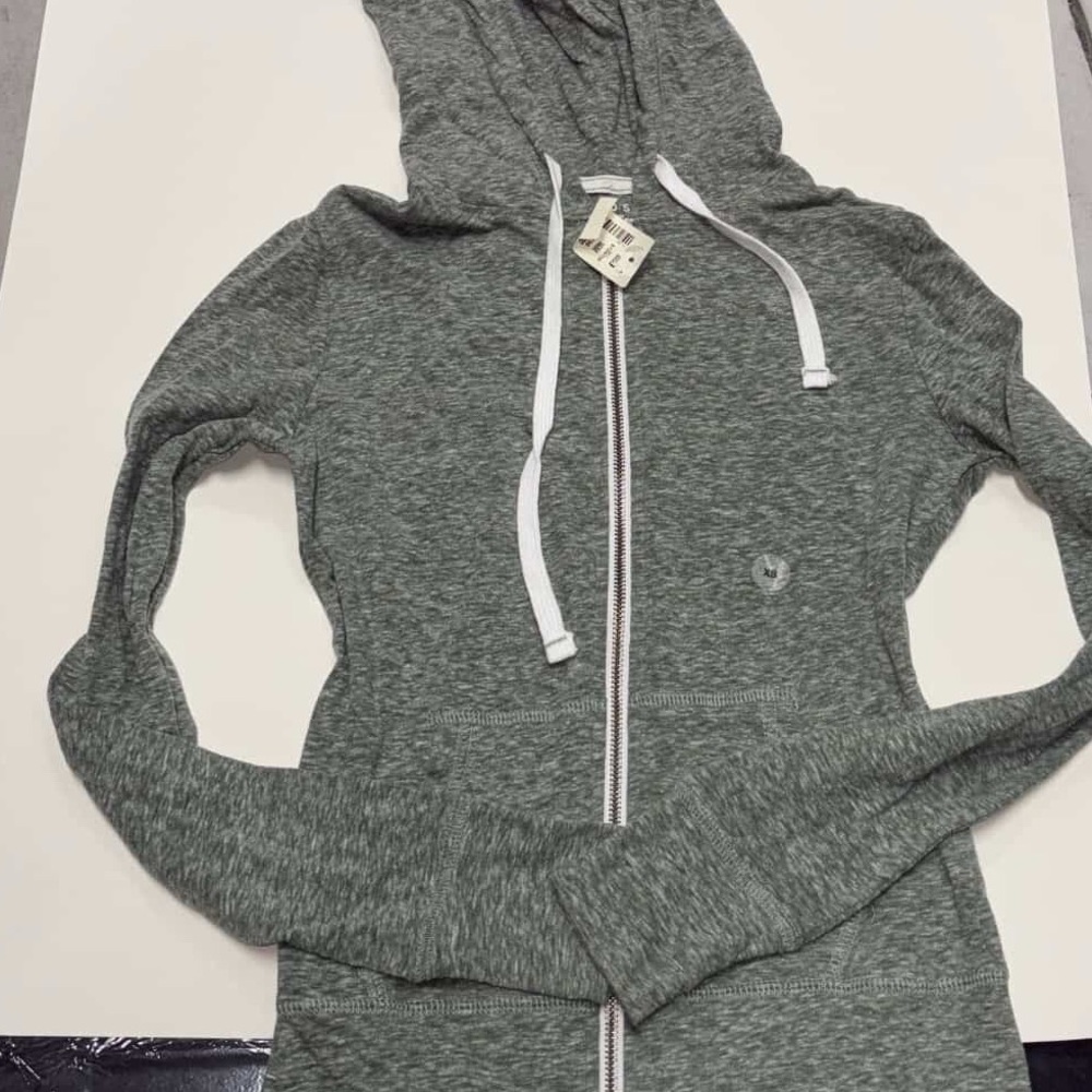 Gray Zip-Up Hoodie with White Drawstrings Aeropostale SOLD